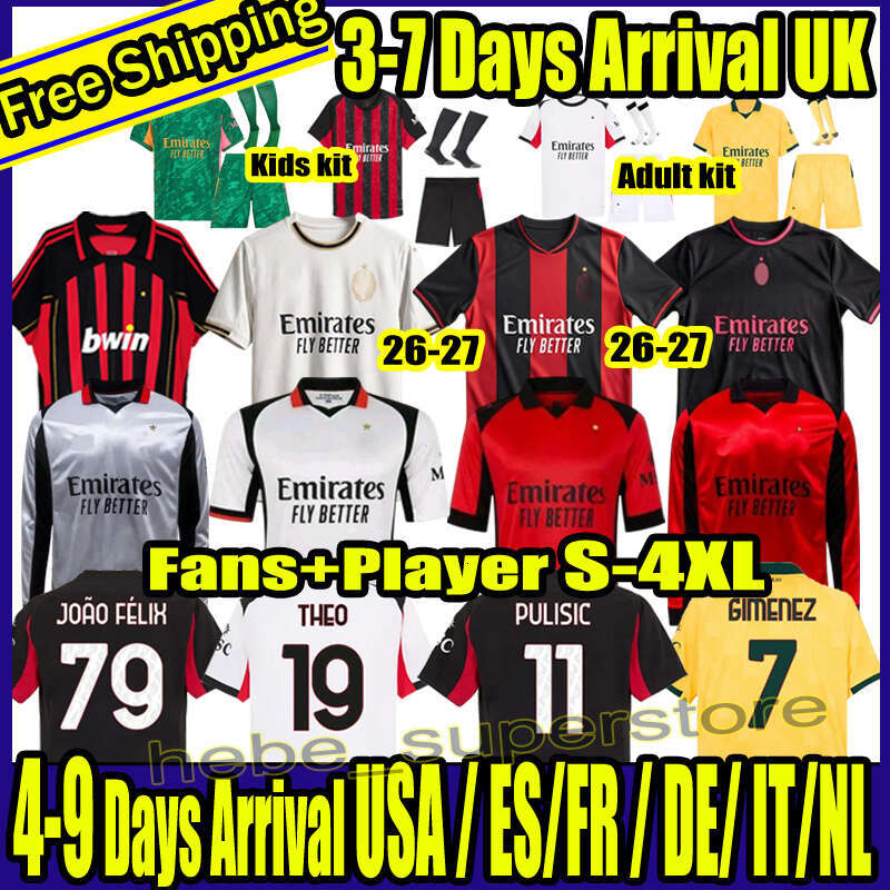 S-4XL KOCHE PULISIC RAFA LEAO soccer jerseys AC 2026 2027 S REIJNDERS LOFTUS-CHEEK Maignan GIROUD football shirts THEO Adult Men Kids Kit sets 25 26 27 fourth uniforms