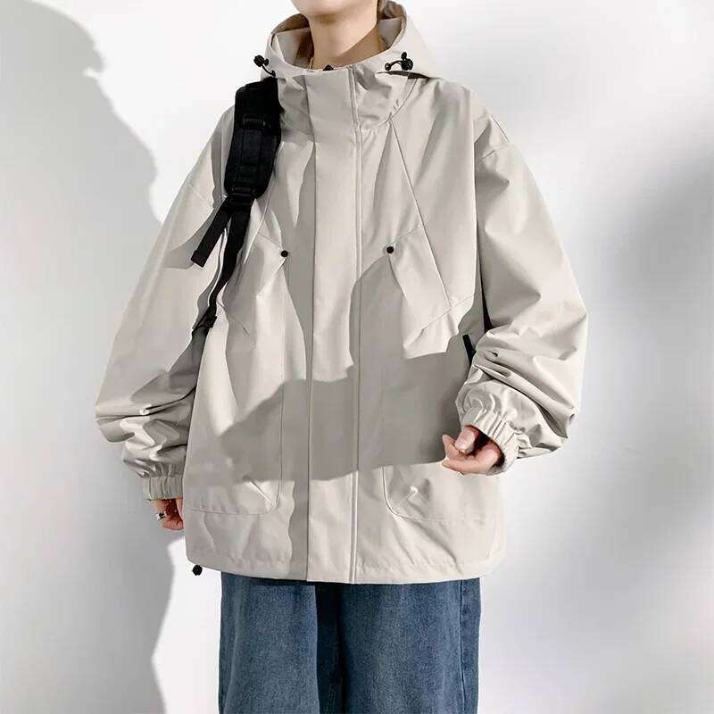New Camping Men Windbreak Coat Plus 8XL Fashion Casual Waterproof Jacket Male Solid Color Outerwear Big Size 26H0311