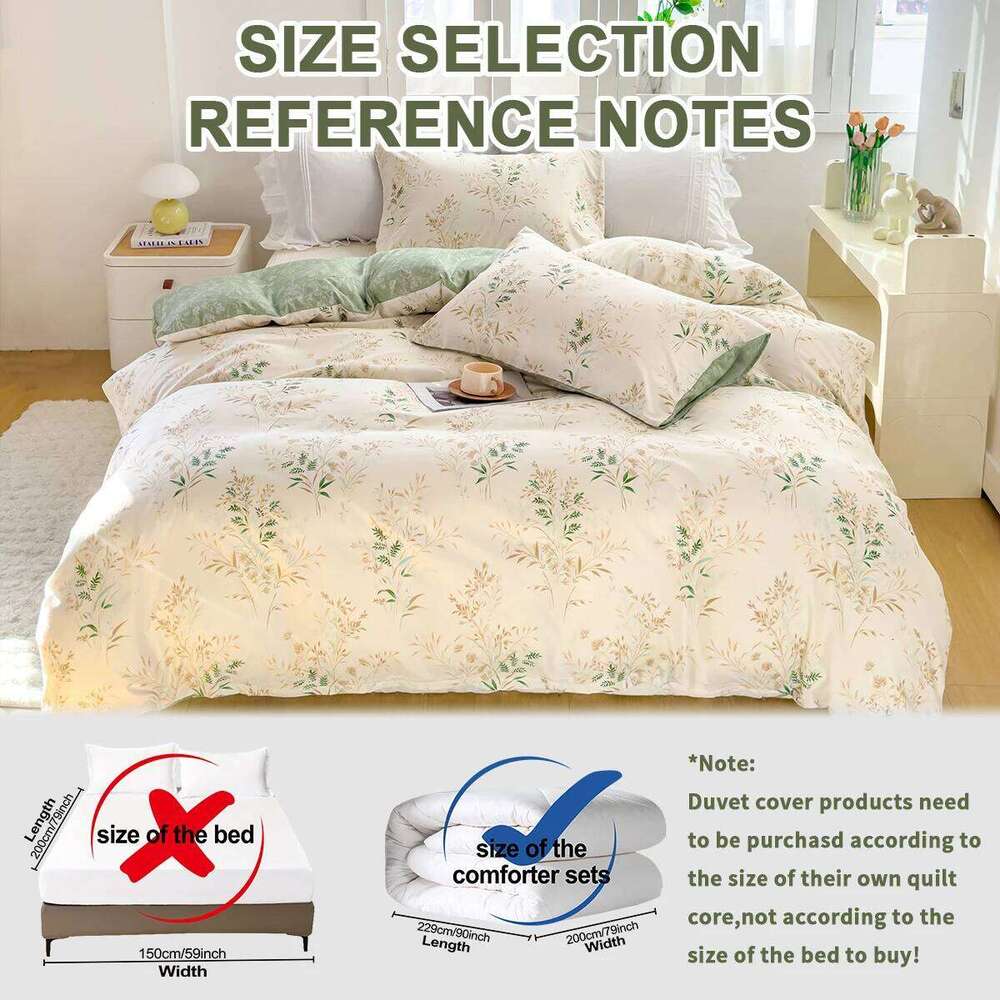 3pcs Elegant Floral Tea Art Print Set, Soft Skin-Friendly Bedding Set Includes 1 Duvet Cover And 2 Pillowcases H260311