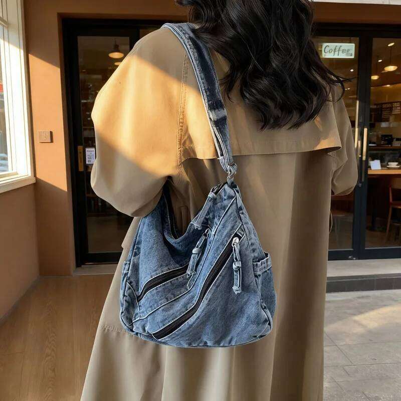 New Winter Fashion Shoulder Large Capacity Denim Storage Korean Style Comfortable and Versatile Texture Crossbody Bag XJ260311