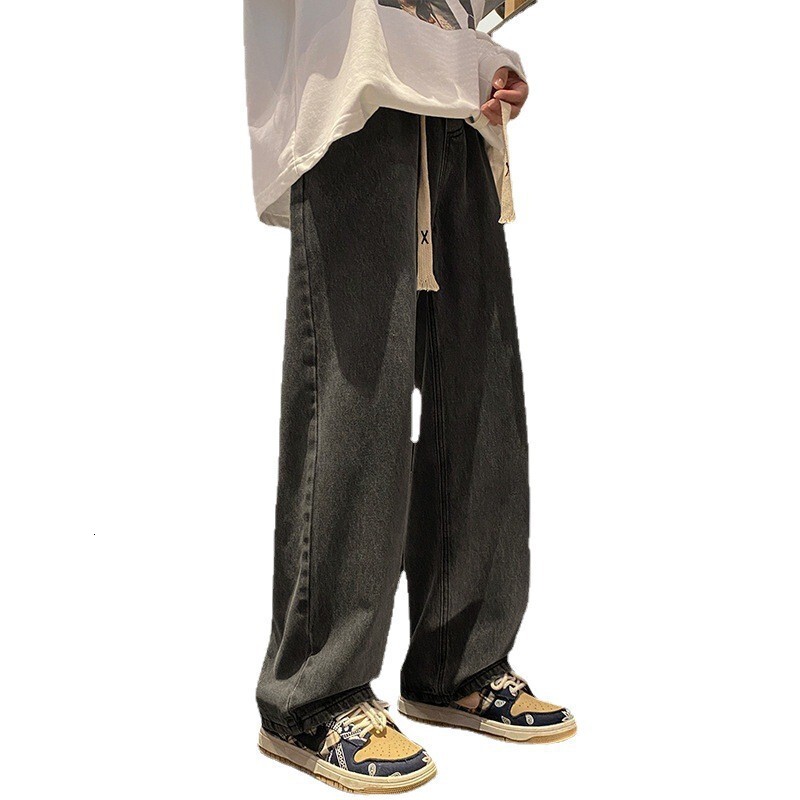 Retro Men's Jeans Spring Autumn Straight Loose Trendy Wide Leg Pants High Designer Pants Street Versatile Casual Long Pants