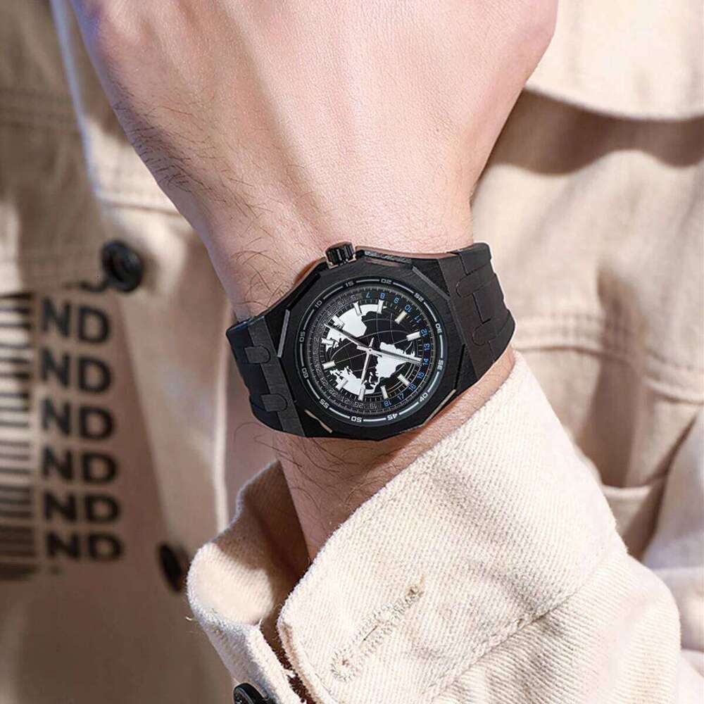 New Fashion Sports Warrior Series Earth shaped Luminous Waterproof Men's Mechanical Watch