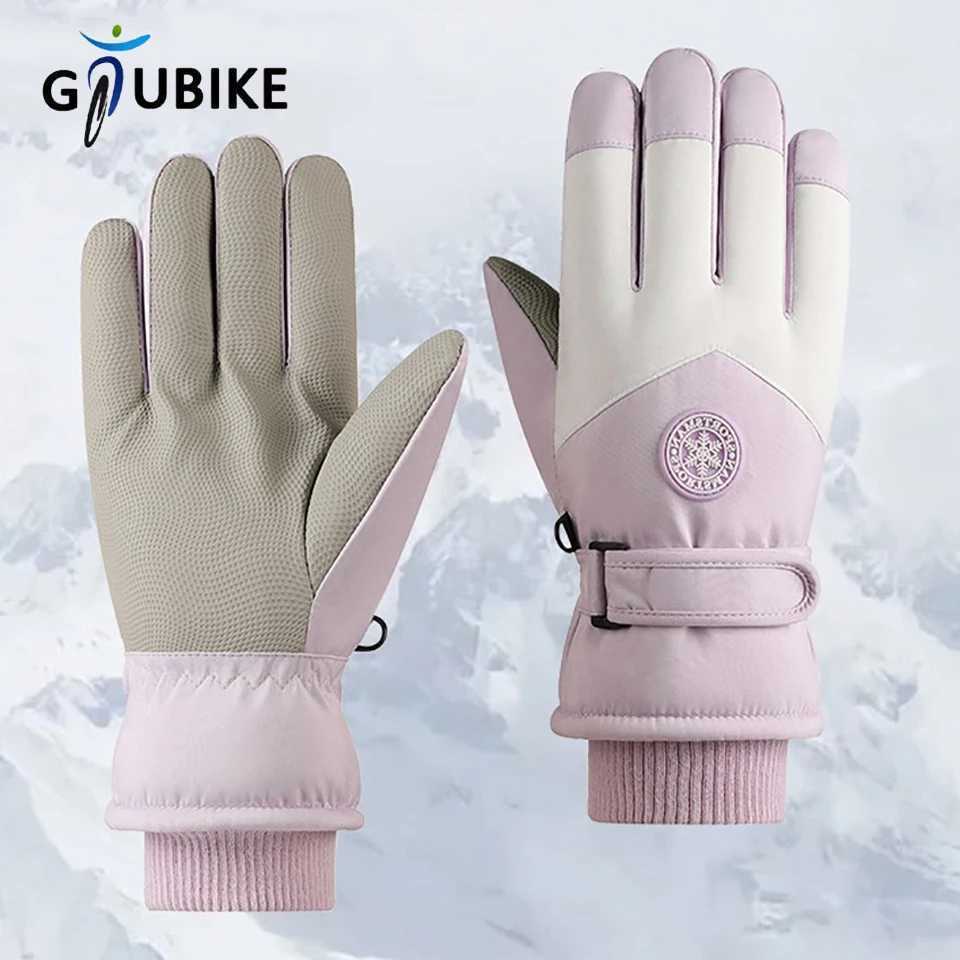 GTUBIKE 1 Pair Winter Unisex Snowboard Ski Gloves Non-slip Touch Screen Waterproof Motorcycle Cycling Fleece Warm Snow Gloves M260311