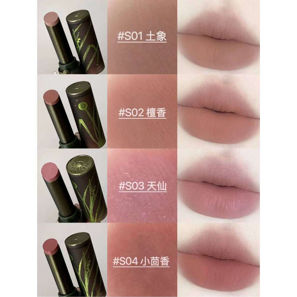 Girlcult Herbal Compendium Glitter Lipstick Green Shimmer Lipgloss Matte Velvet Lip Clay Moisturizing Longlasting Nostickup W260311