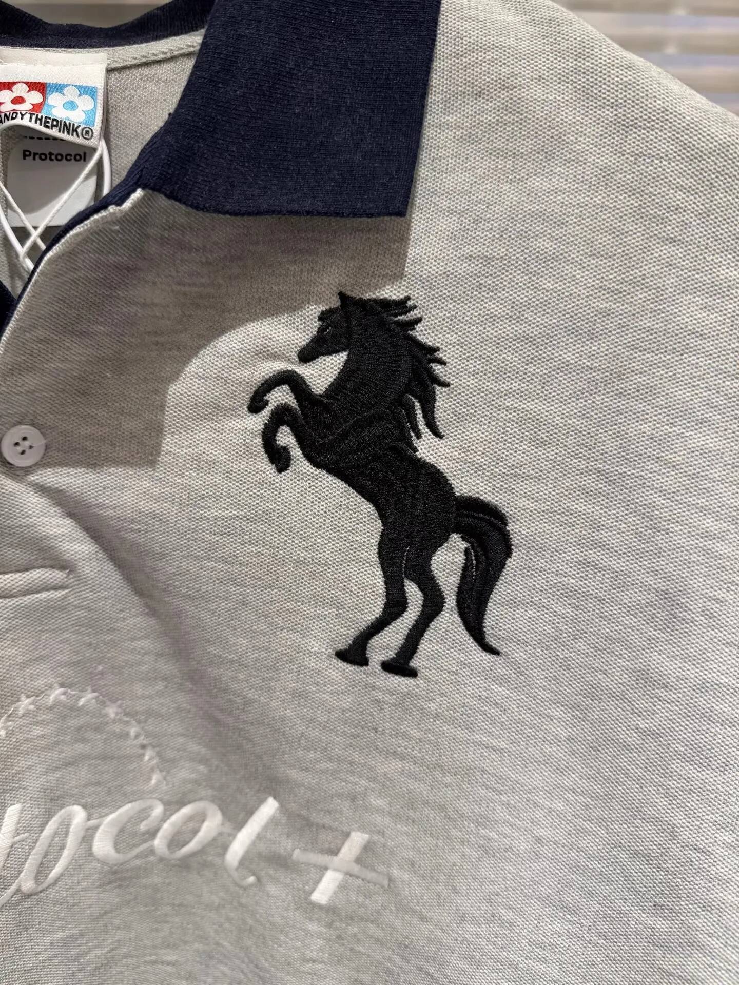 High New 2026 Protocol Index Embroidered Horse Casual Polo Shirts Shirt Skateboard Cotton Polos Top Tee E218