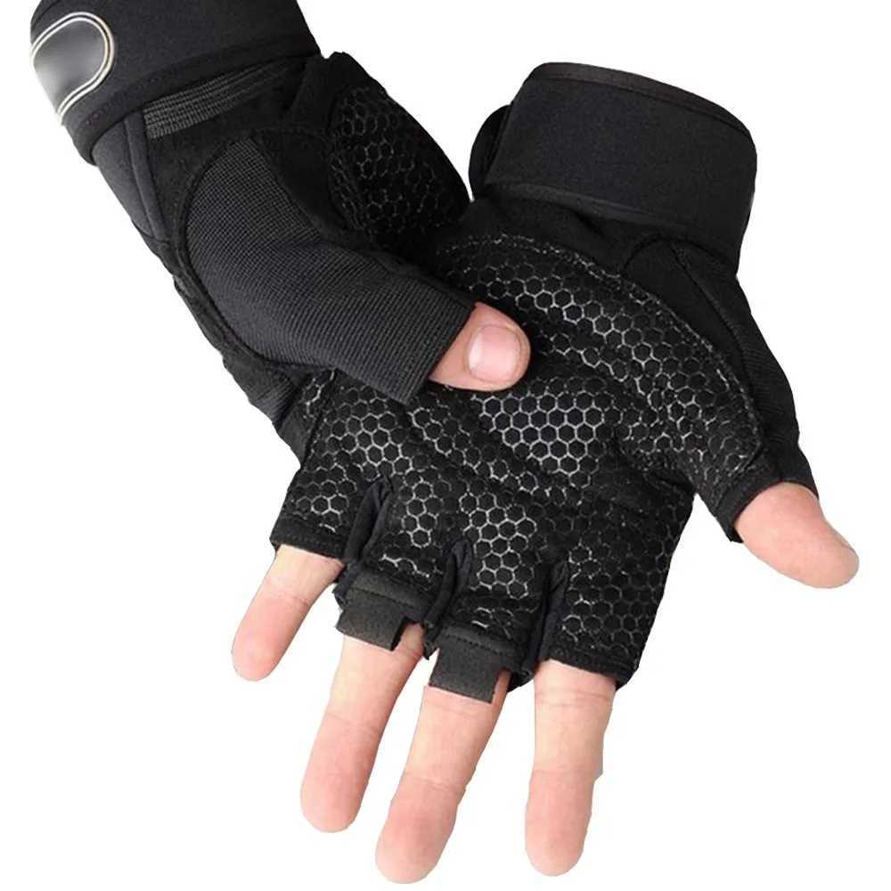Gym Fitness Gloves Women Men Half Finger Cycling Bicycle Motorcyclist Gloves Weightlifting Yoga Sport Training Fingerless Gloves M260311