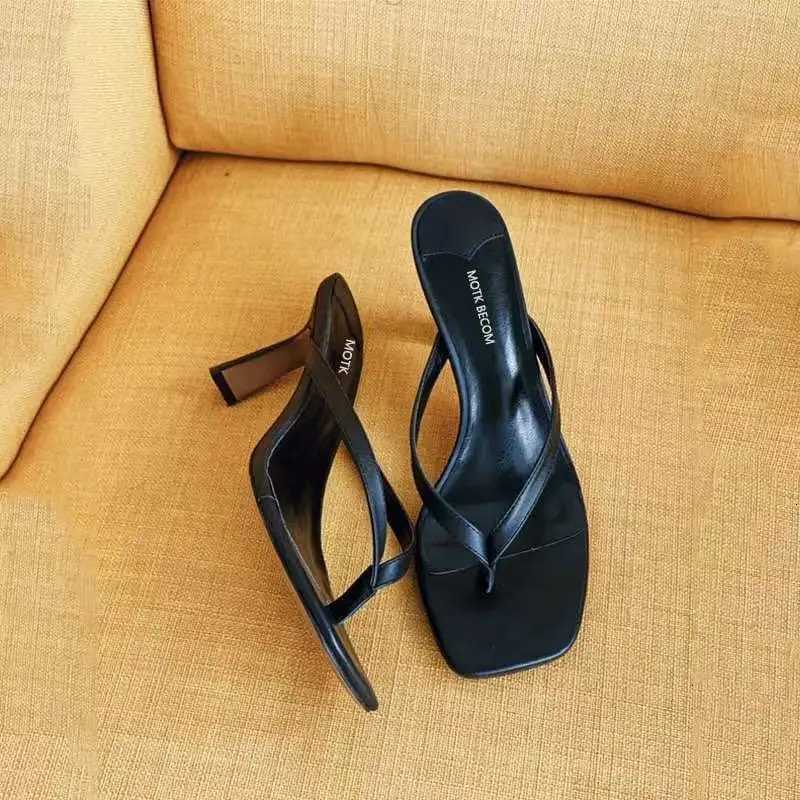 Fashion Heeled Sandals for Women Wearing Noble with Slim Heels and Legssquare Toe Sandal for Summer Sandalias De Mujer K260311
