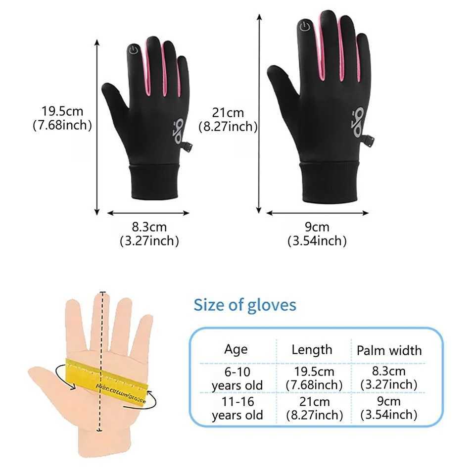 LOOGDEEL 1 Pair Kids Winter Gloves Anti-Slip Gloves for Kids Boys Girls Cycling Running Sports Outdoor Soft Warm Touchscreen M260311