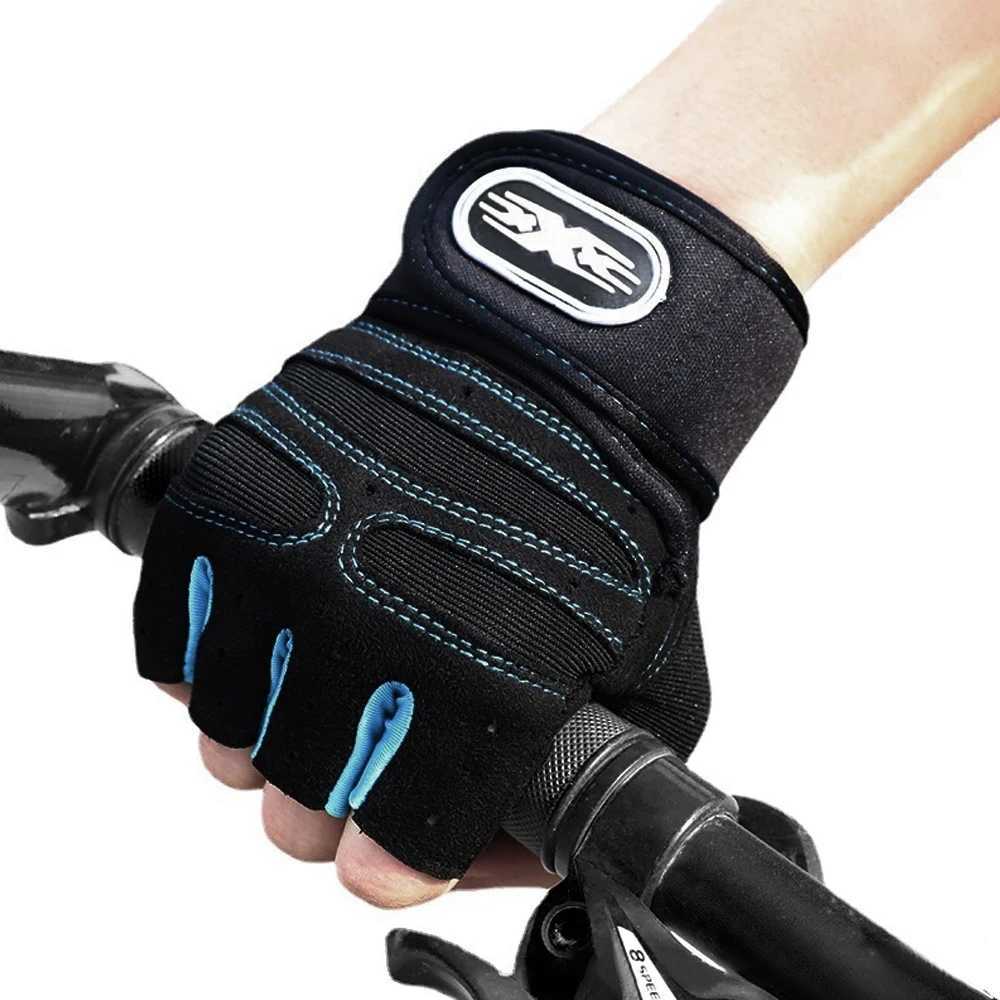 Gym Fitness Gloves Women Men Half Finger Cycling Bicycle Motorcyclist Gloves Weightlifting Yoga Sport Training Fingerless Gloves M260311
