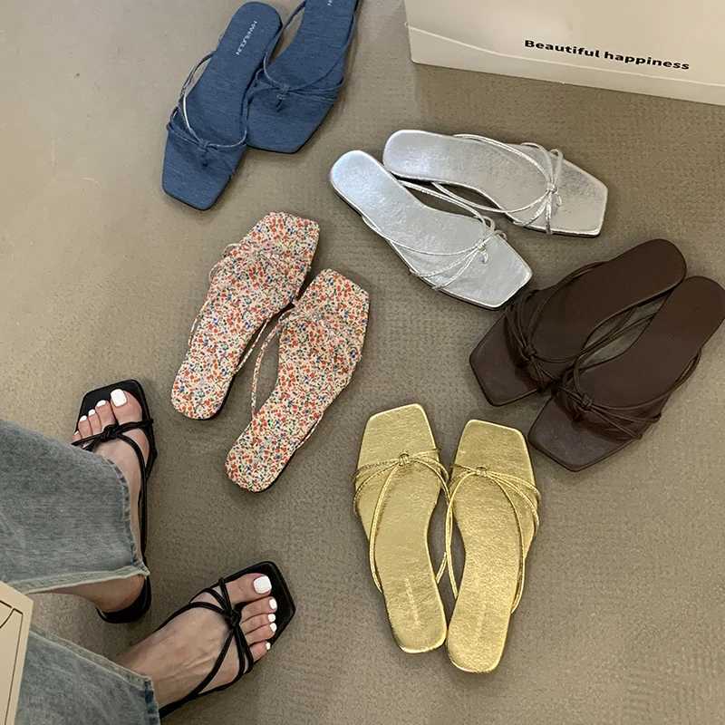 Summer Beach Flip Flop Womens Flats Comfort Slip On Slides Casual Dress Street Style Shoes K260311