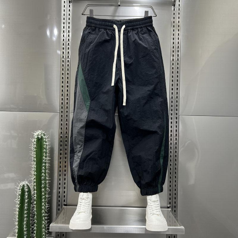 Summer Thin Quick-dry Striped Patchwork Outdoor Jogger Sports Casual Pants Men's Designer Pants Trendy Versatile Loose Harem Pants