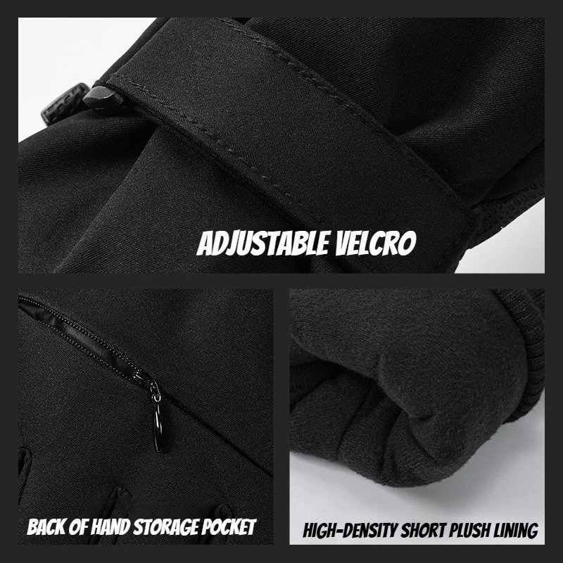 Winter 3M Cotton Ski Gloves Waterproof Thickened Warm Plus Velvet Outdoor Cycling Gloves Windproof and Coldproof M260311