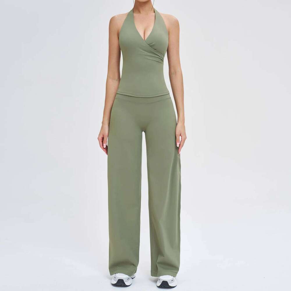 2PCS Yoga Women Tracksuit Athletic Wear Gym Clothing Fitness Outfits Workout Set Sportswear High Waist Leggings Sports Suits 26H0311