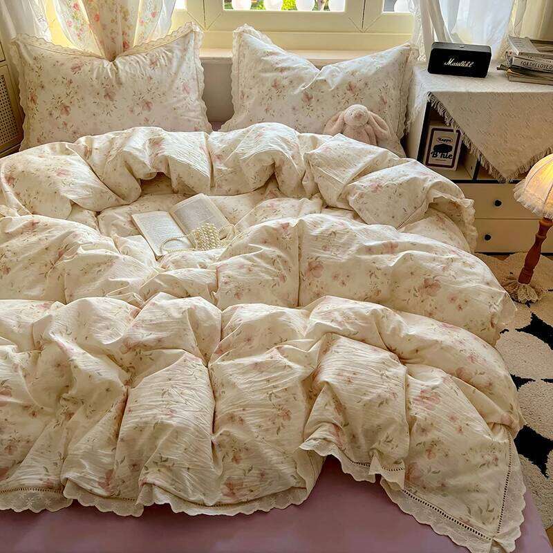 A 3-piece set of hollowed-out lace covers, bedding including 1 duvet cover +2 pillowcases without cores, comfortable H260311