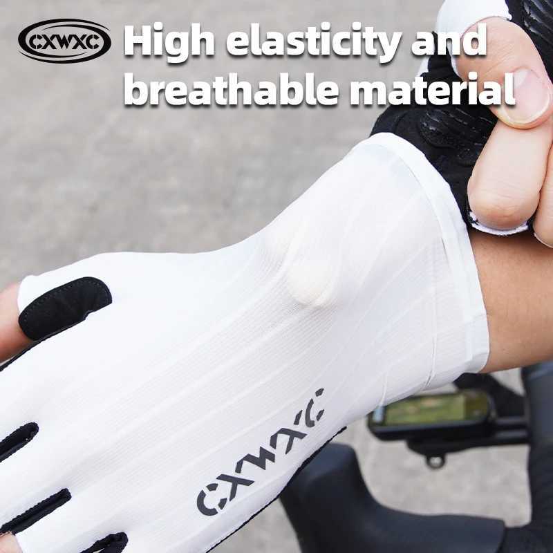 CXWXC Cycling Half Finger Gloves Men Women Breathable Anti-slip Glove Fitness Sport Training Gloves With Extended Wrist Guard M260311