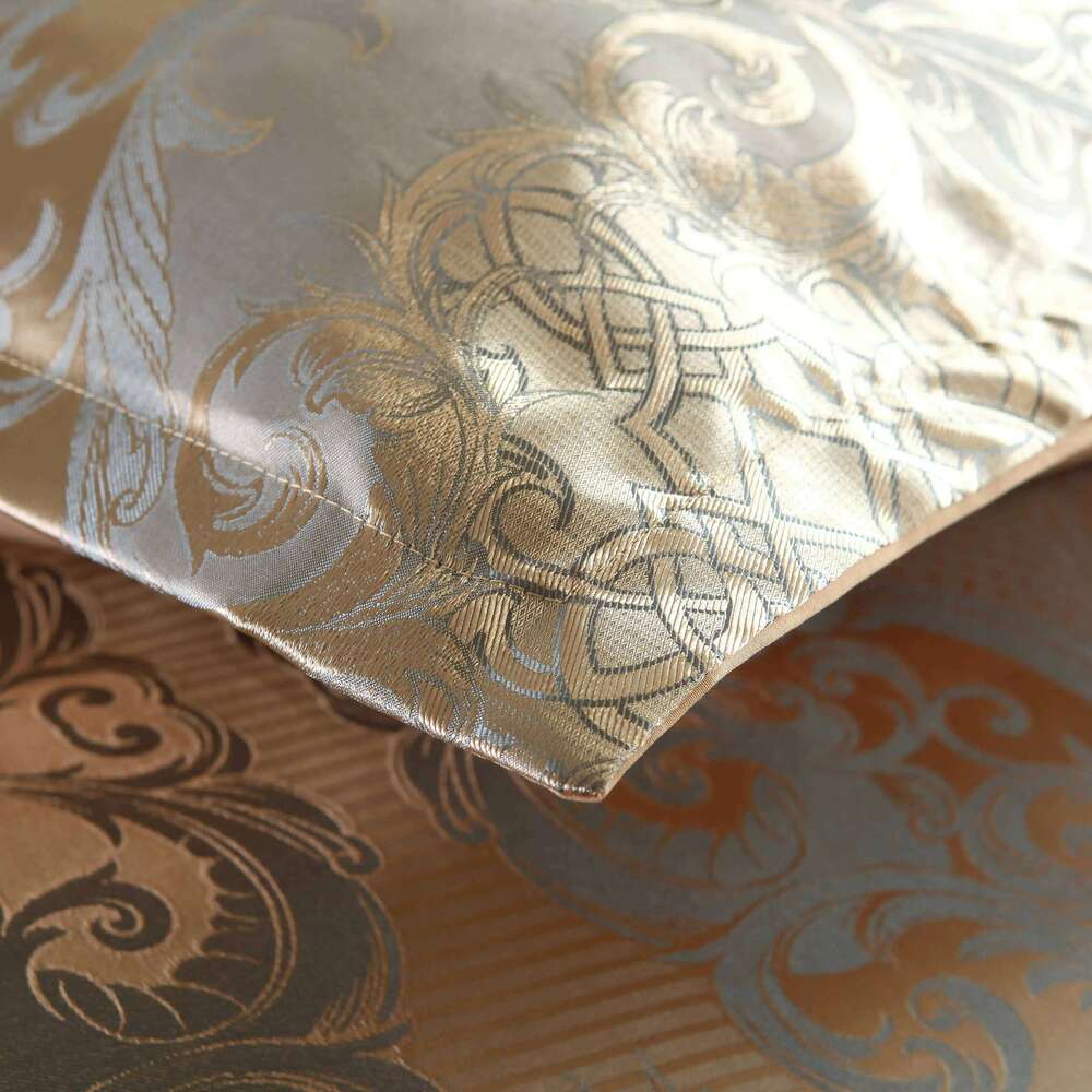 Size, Floral Jacquard Satin Duvet 3 Piece Silk Like Bedding Comforter Cover Set H260311 - view 4