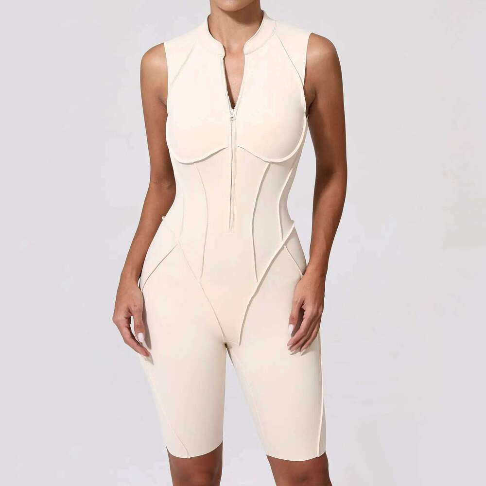 New Short Sleeve Zipper Sports Fitness Suits Women Dance Running Training Clothing Gym Push Ups Yoga Suit Set 26H0311