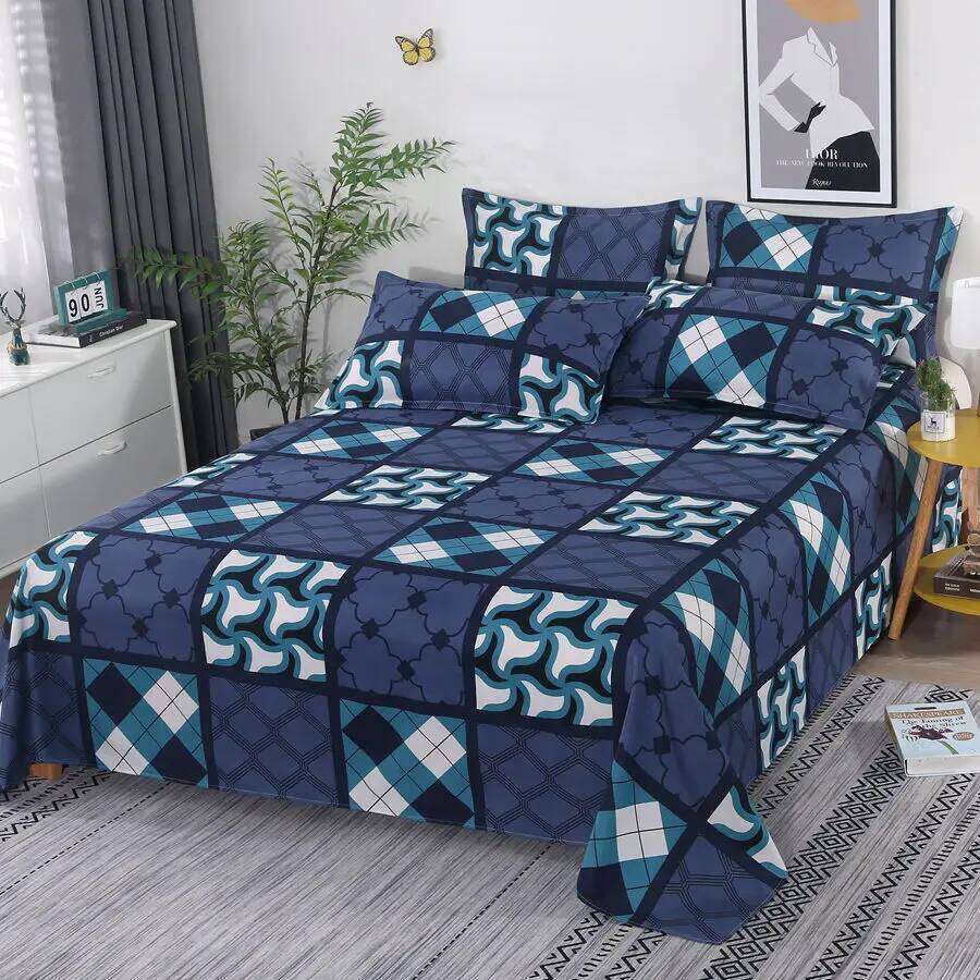 3pcs/Set Home Textile with Pillowcases Cotton Material Lovers Room Bedding Flat Bed Sheet Set H260311