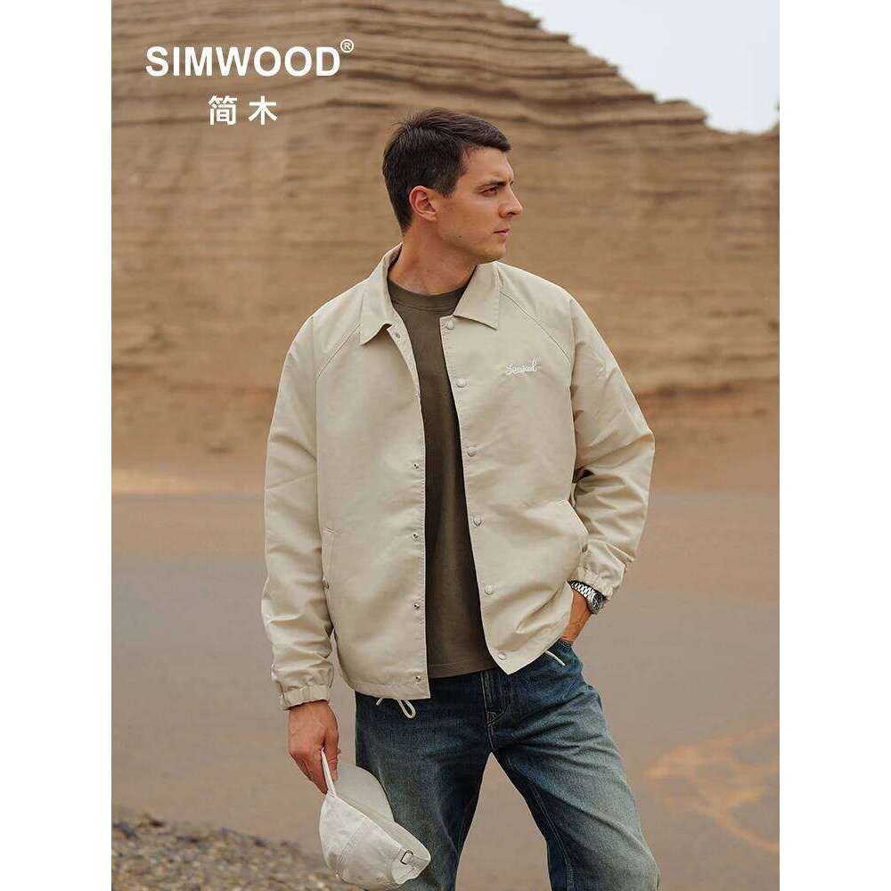 SIMWOOD Autumn New Oversize Jackets Men Logo Embroidery Coats Plus Size Outdoor 26H0311