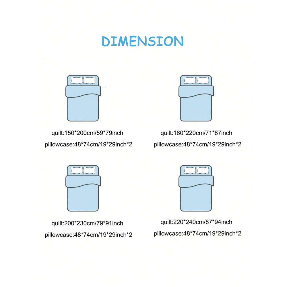 3pcs New Printed for Ladies Bedroom Apartment Student Dormitory Sweet Wind Cartoon 1pc Quilt Set +2pcs Pillowcase H260311