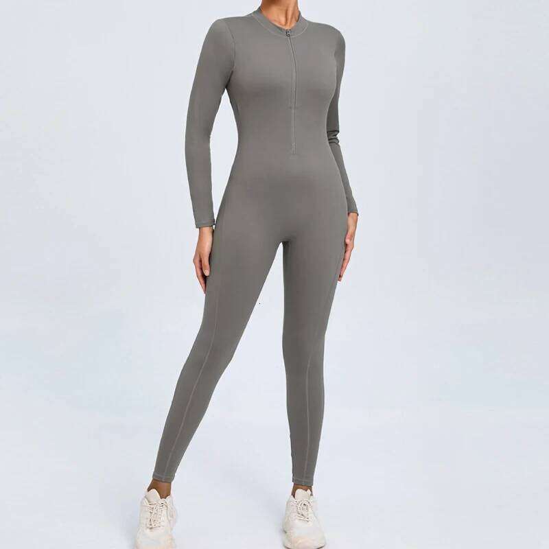 Hearuisavy V Sports Jumpsuit Yoga Clothes Rompers Women Long Sleeveles Workout Bodysuits less One-piece Suit Female 26H0311