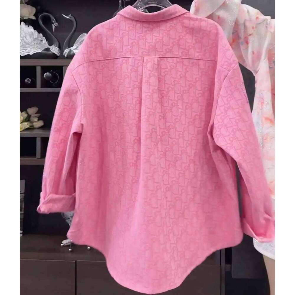 New Spring All Match Loose Cardigans Coat Full Diamonds Hot Drilling Denim Blouses Streetwear Long Sleeve Casual Top Shirts MAKOUFEI