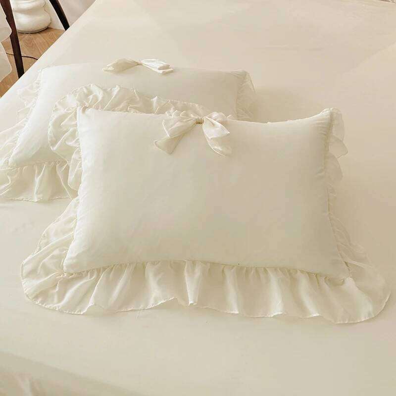 3pcs White Bedding set ruffles Duvet Set 1*Duvet Cover + 2*Pillowcase, Without Corefor bedroom guest room H260311 - view 6