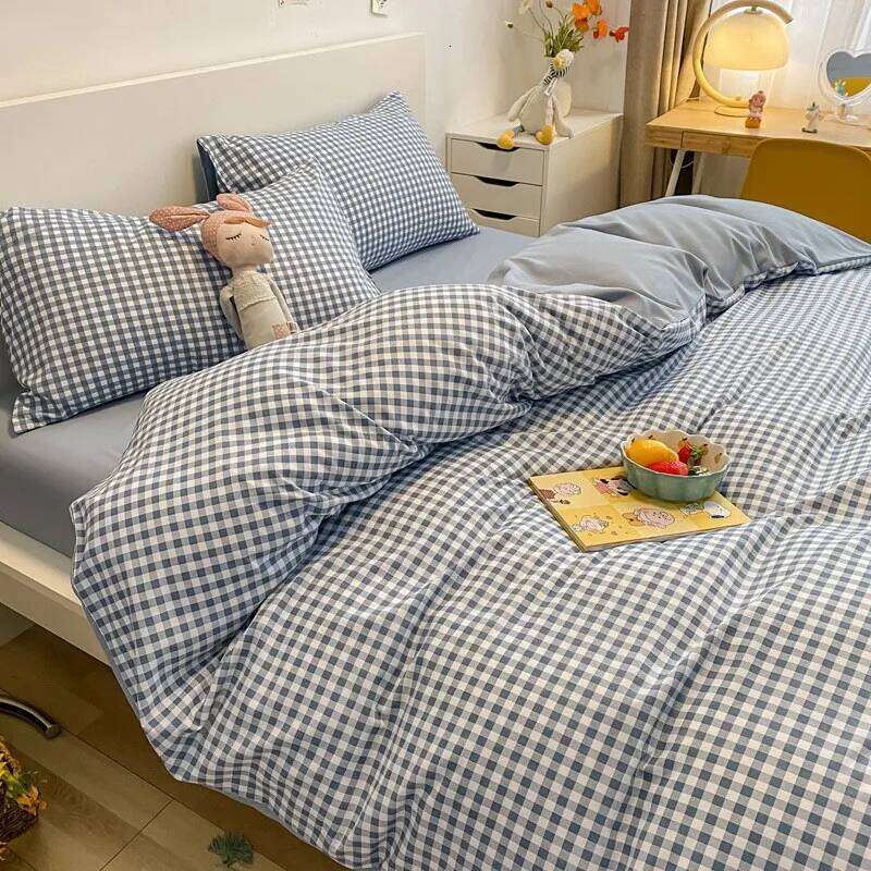 Cartoon 3/4PC Microfiber Bedding Set Queen Size Duvet Kids Single Soft Ins-style Bed Sheets for Winter Cover H260311