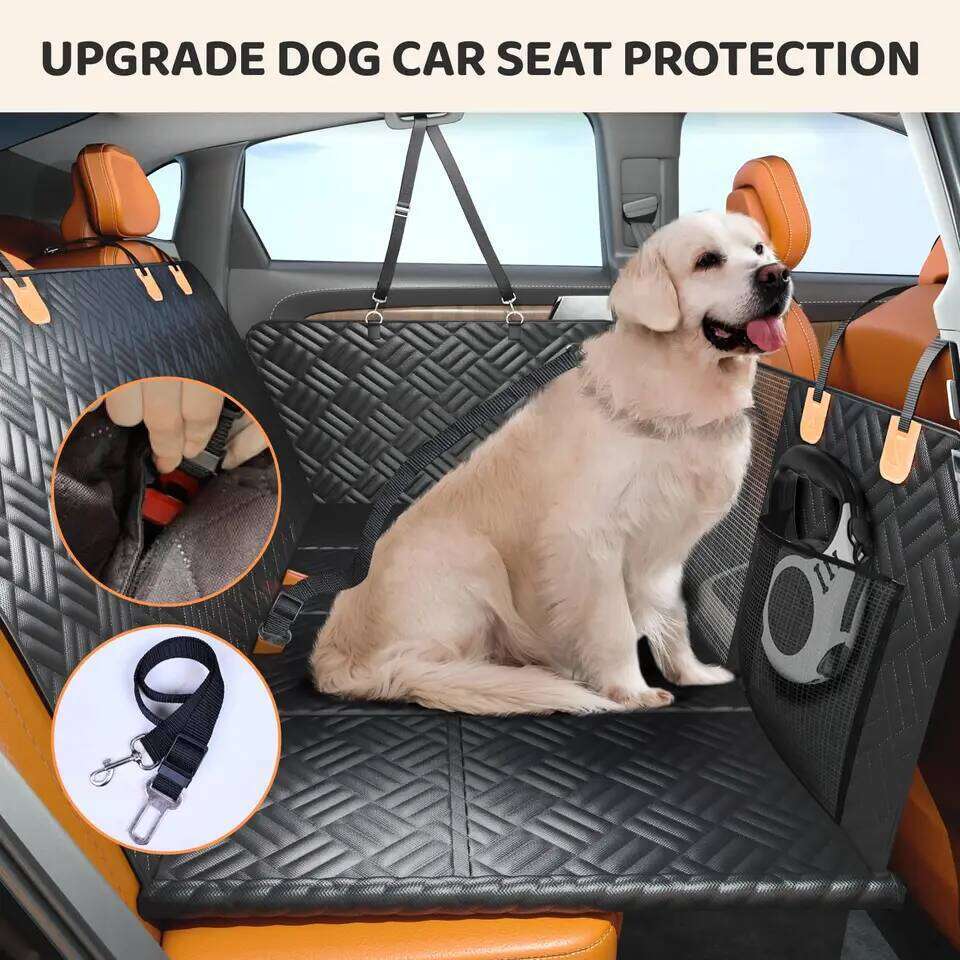 Car Cover, Hard Bottom Rear Seat Extender, Load-Bearing 400 Pounds, 600D Heavy-Duty Anti-Scratch Washable Dog Hammock for Cars and S 26Y0310