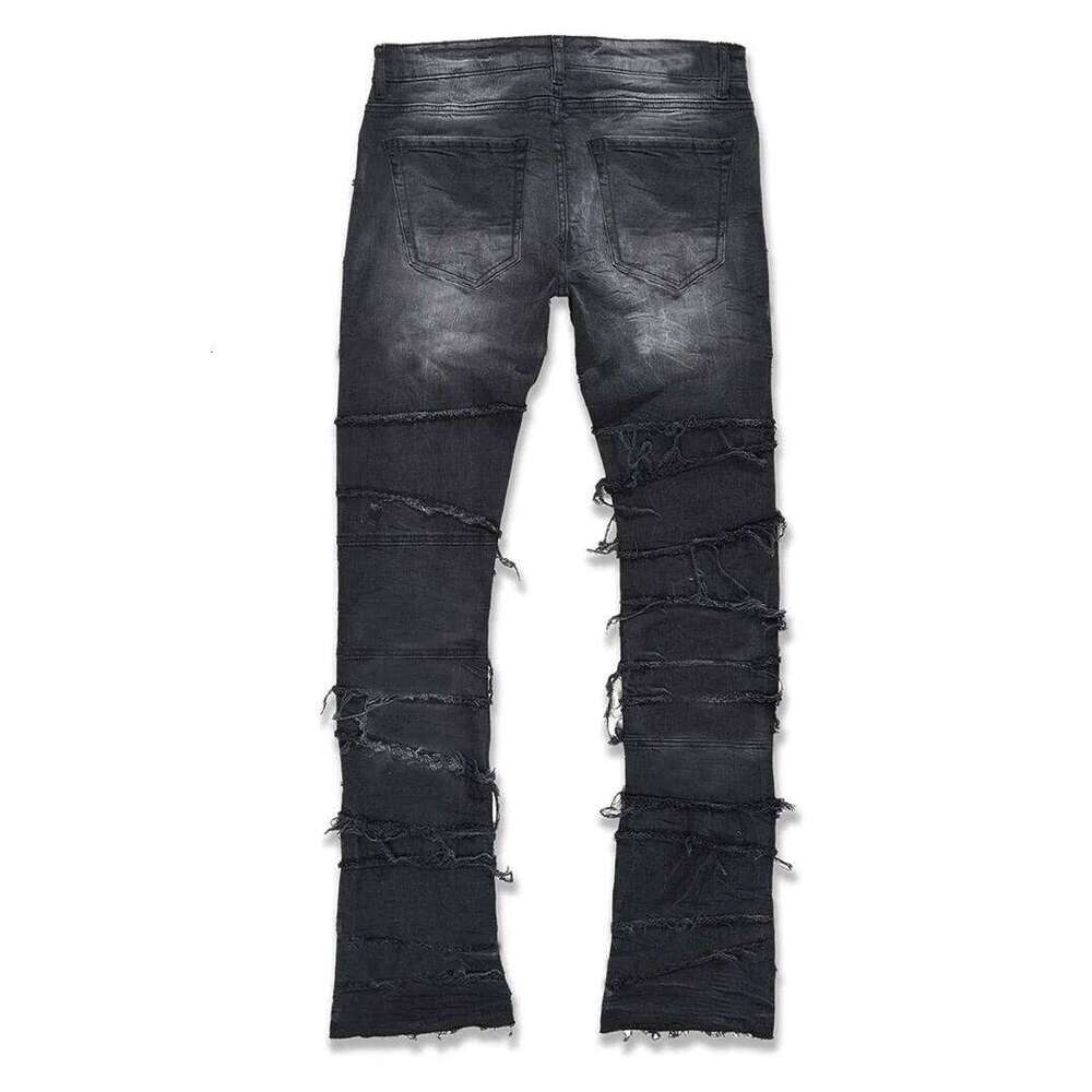 Vintage Men's Straight Jeans Male Youth Four Seasons Casual Patchwork Denim Pants 2025 Fashion High Waist Trousers Streetwear Z260225