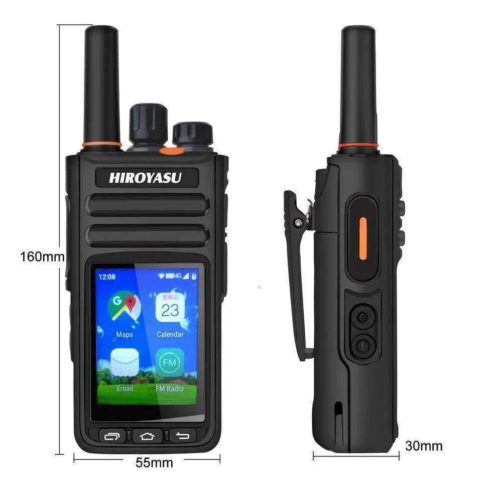 Hiroyasu HI-B8 2G 3G 4G LTE Cellular Network WIFI PoC FM Walkie Talkie 2GB+16GB Android9.0 Phone Call GPS 2.4"Touch Screen Radio 26Y0311