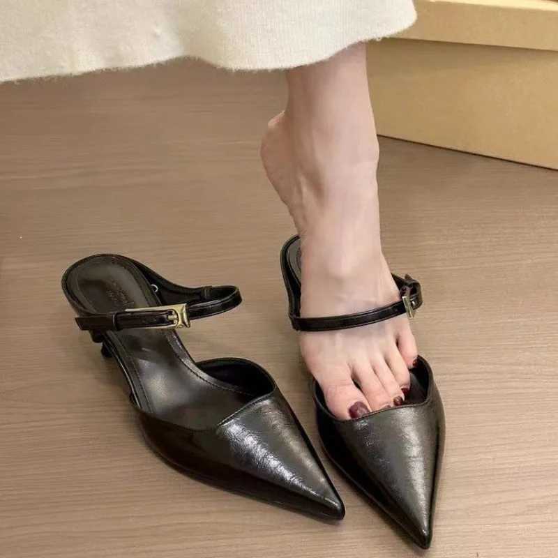 Womens pointed-toe mid-heel mules stylish sexy trendy high heels for 2025 K260311