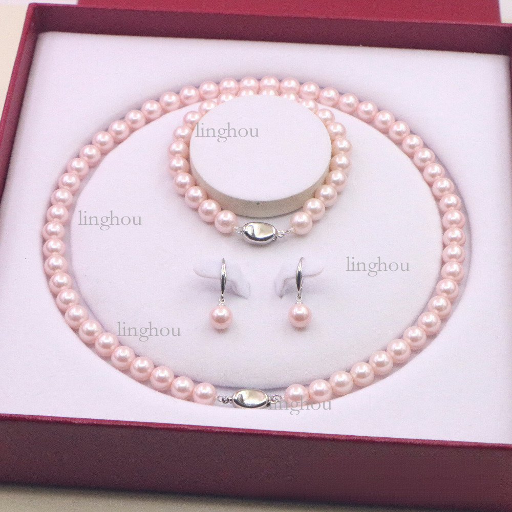2026 Trendy Peacock Green Designer Pearl Necklace Luxury Brand Jewelry Fashion Imitation Natural High Gloss Necklace Set Simple And Elegant Women'