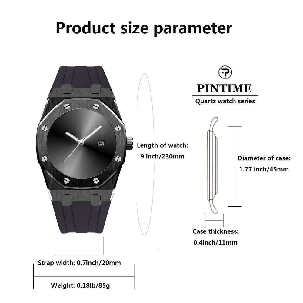 Classic Fashion Sports Rubber Strap Waterproof Men's Quartz Watch