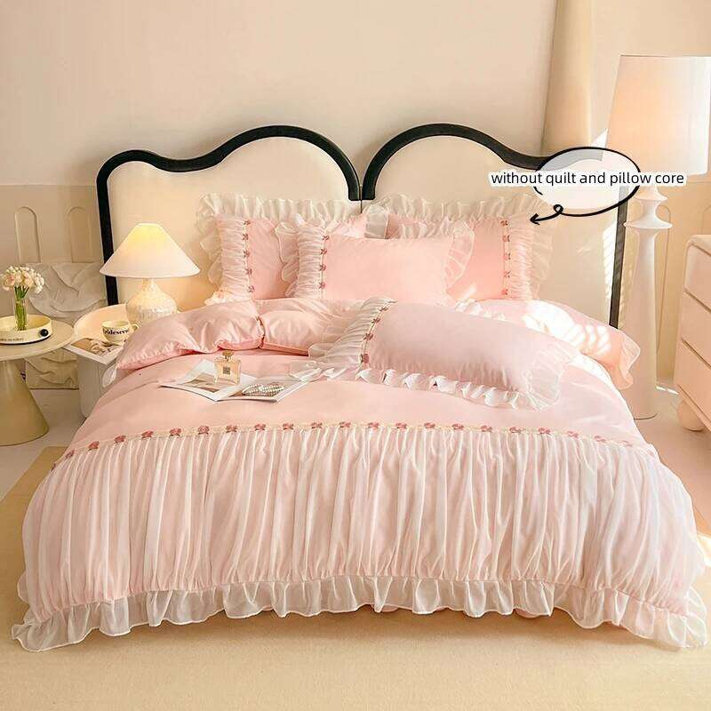 3 Pieces Korean-style Bedding Set King Size duvet cover pillow Shams for All Seasons bedroom decoration H260311