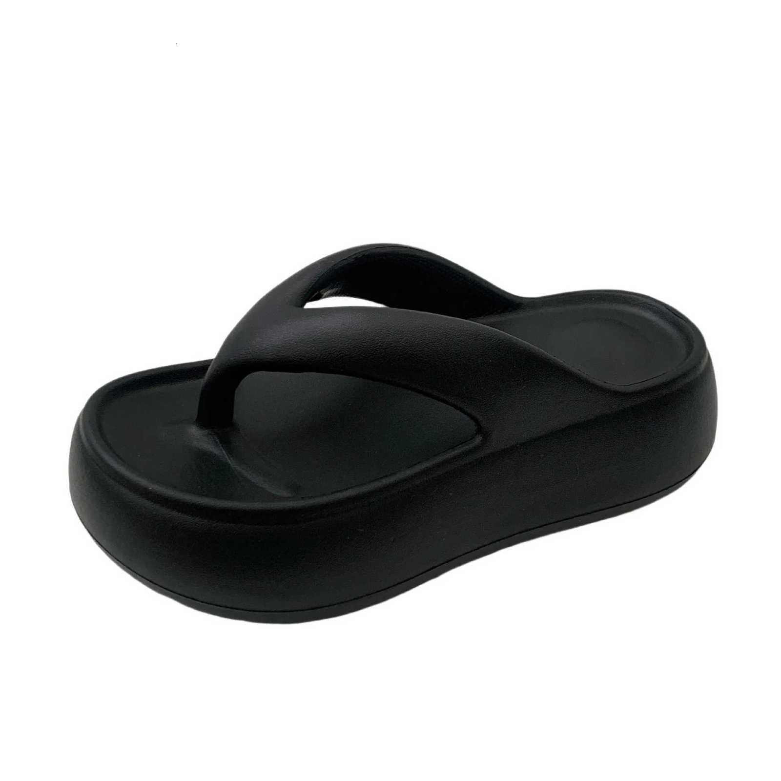 Clip on sandals with thick sole flip flops for women summer soft sole height increasing indoor anti slip beach K260311