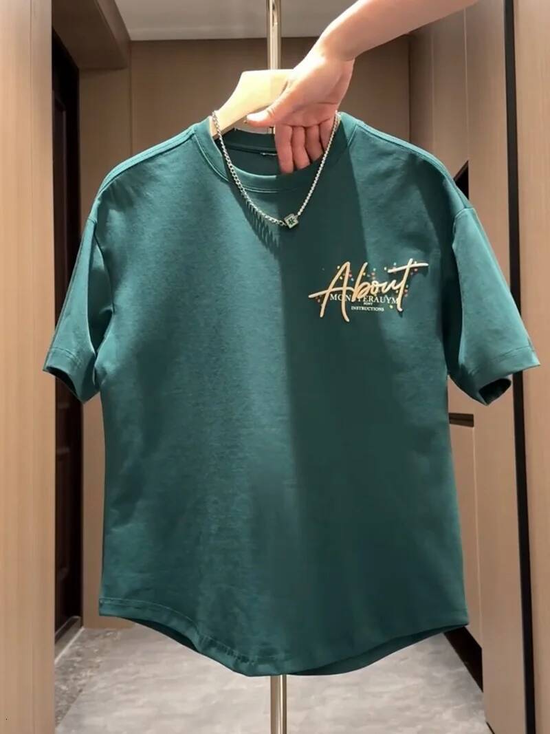 New 2025 Men's ort Print Casual Faion Design Versatile f Sve round Ne Stand Fit T-irt