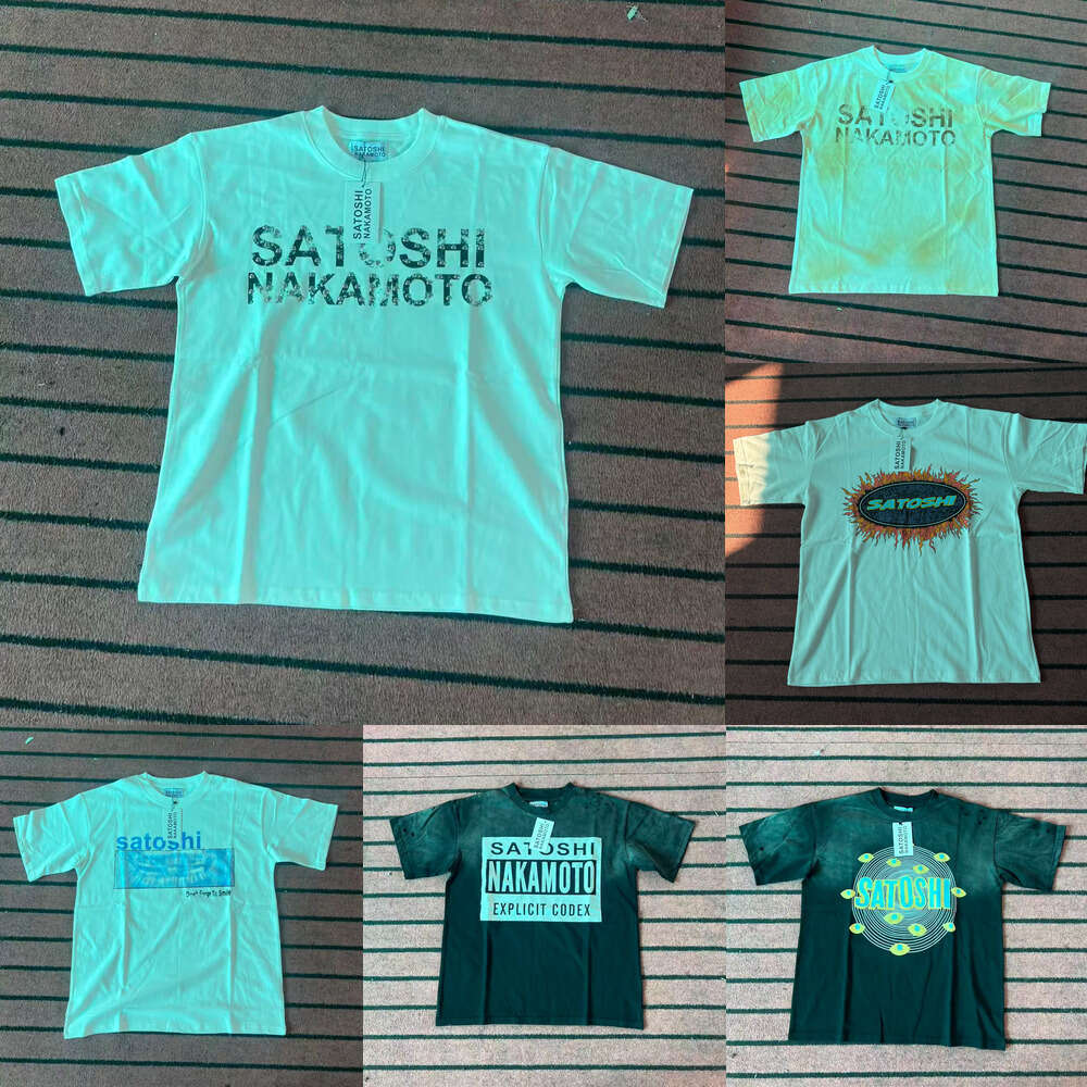 Hot sell Satoshi Nakamoto Shirt Men T shirt Designer T-shirt Satoshi Nakamoto Pattern Letter Street Hip-Hop Washed Cotton Short Sleeved T-shirts Tee