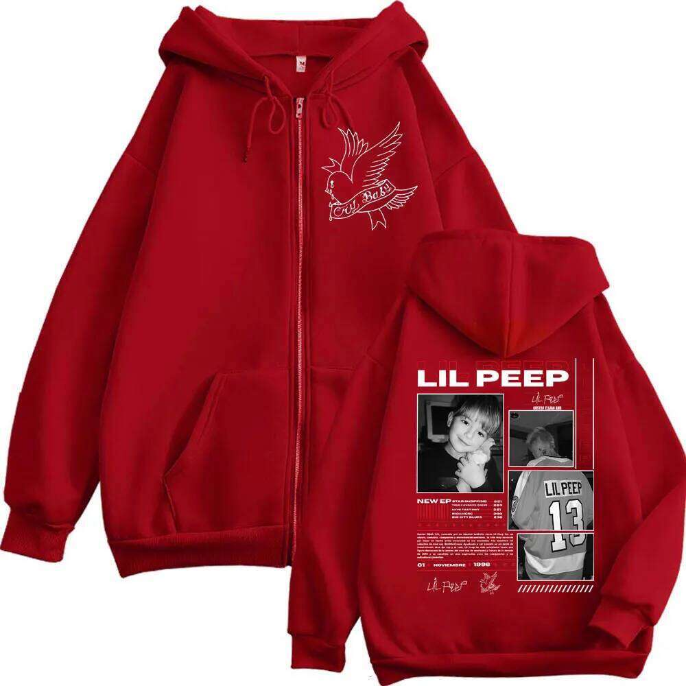 Rapper Lil Peep Merch Zipper Hoodies Fashion Hip Hop Vintage Zip Up Jacket Pullovers Men Women Casual Long Sleeve Sweatshirts 26H0311