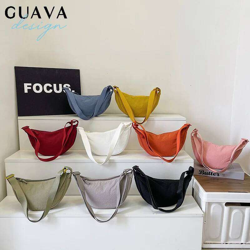 Simple Design Women's Messenger Bag Fashion Ladies Nylon Hobos Small Shoulder Bags Vintage Female Girls Purse Cloth Handbags XJ260311