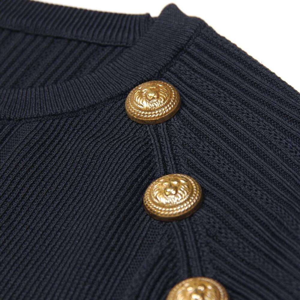 SML High Quality Three Color Fashion Elastic Knitted Solid Shoulder Button Sleeve Pullover Short Slim Fit Women's Top