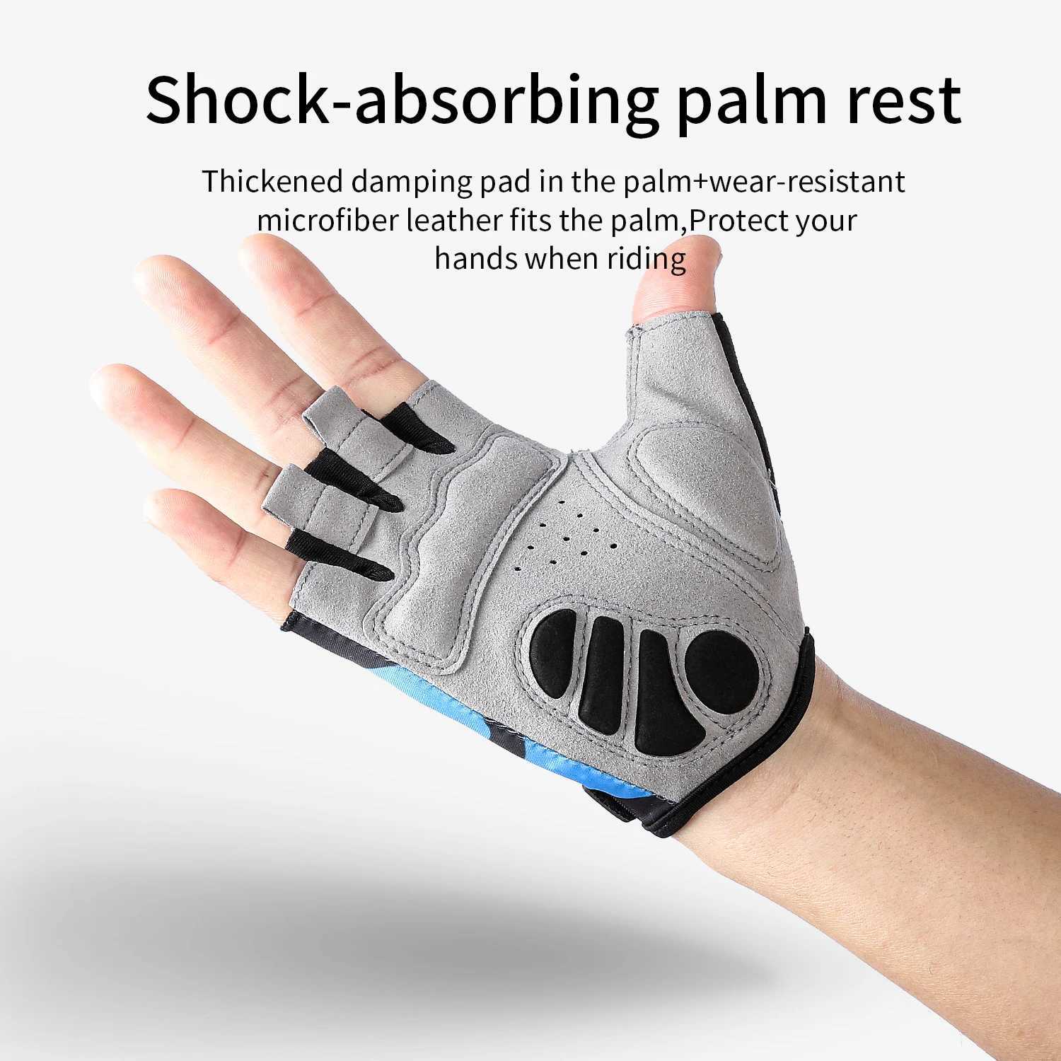 Newest Summer MTB Bike Half Finger Cycling Glove Bicycle Breathable Shock Absorbing Sport Gloves Antiskid M260311