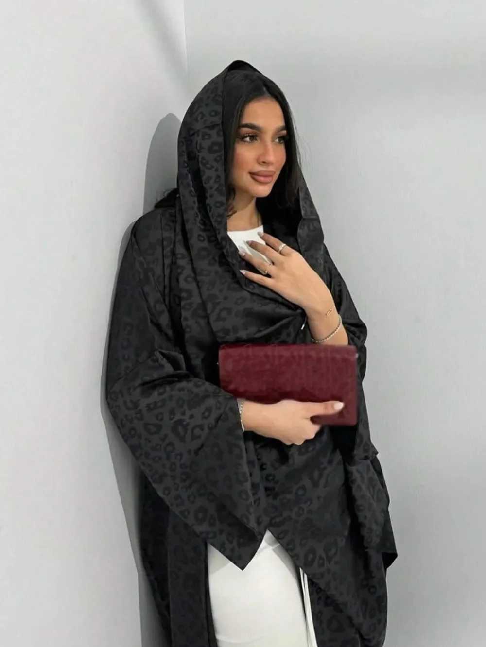 Middle Eastern Loose Abaya Muslim Women Full Sleeve Printed Abayas Casual Kaftans Jilbabs Ethnic Islamic Maxi Dresses With Hajib X260311