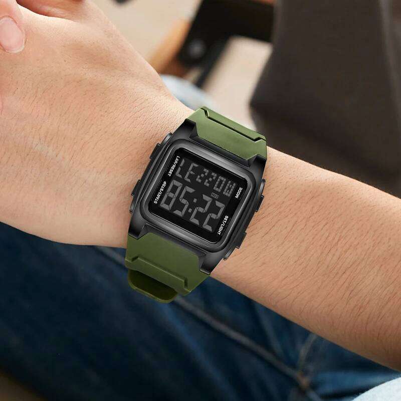 Fashionable Square Casual Digital for Men and Women, Multifunctional Outdoor Sports Stopwatch Alarm Electronic Watch
