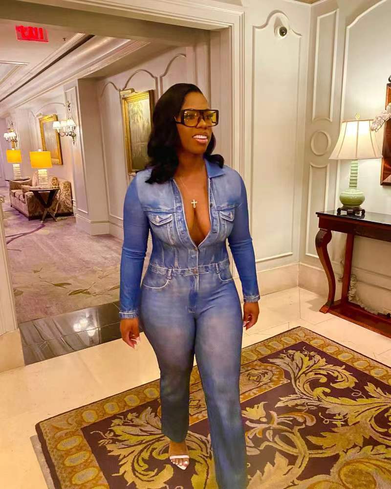 Women's Tracksuits Nibber Sporty Letter Leopard 2 Piece Set Women Denim Set Flare Pants Casual Matching Stretch Streetwear Skinny