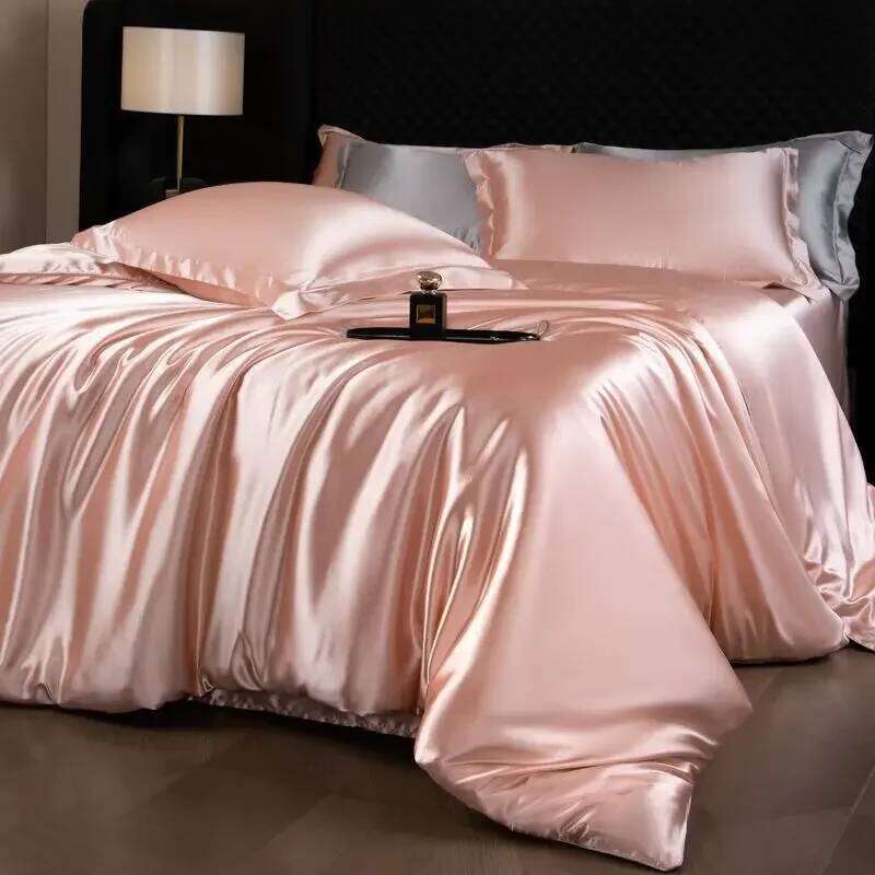 Natural Mulberry Silk Set Duvet 2pcs Pillowcases King Queen Size Bedding Kit 4pcs Cover Bed Linen Sets H260311