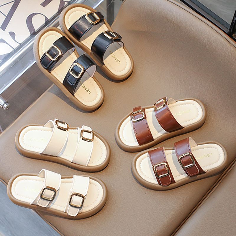 Kids Design Slippers Summer Fashion Outside Wear Shoes Kidszworld Youth Flat Bottom Slippers Girl Toddler Beach Slippers Size 21 - 35 K0749