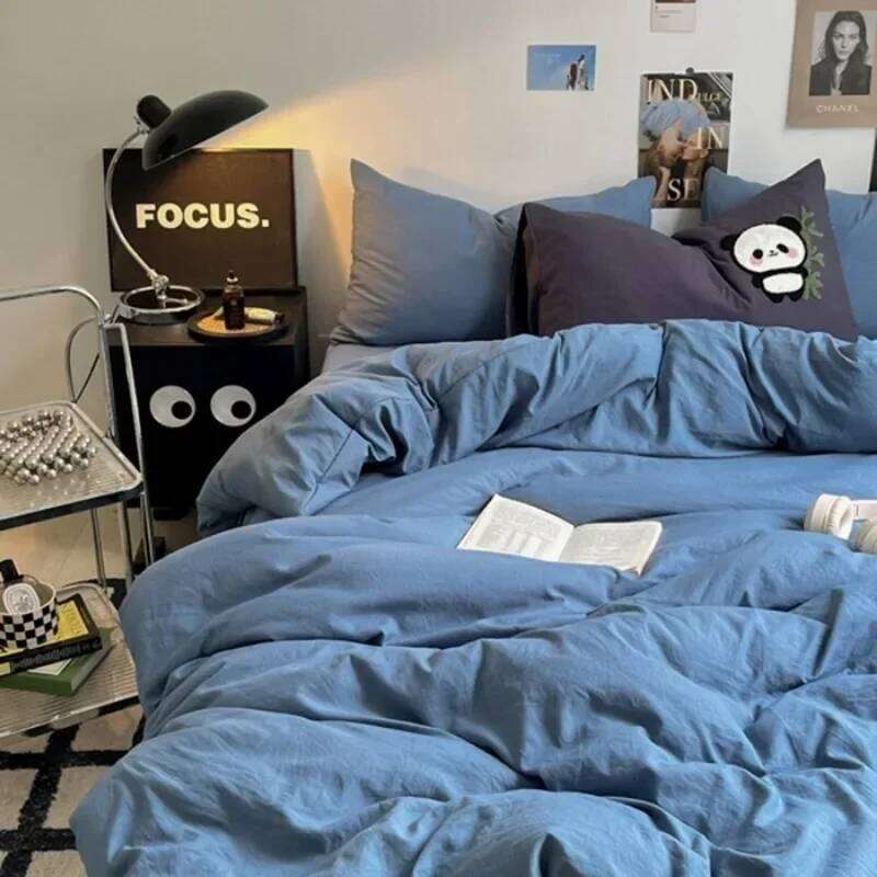 2024 new Class A washed cotton towel embroidery four-piece set mixed and matched plain solid color four-season universal H260311