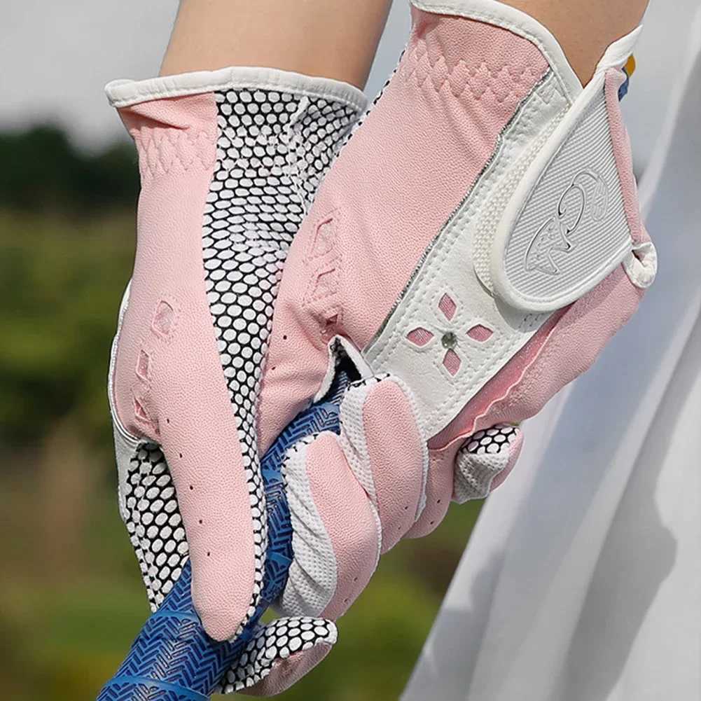 Womens Gloves PU Leather Left and Right Hands 1 Pair of Anti Slip Particles with Breathable Outdoor Sports Gloves M260311