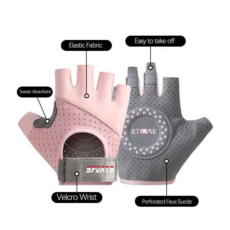 Fitness Yoga Gloves for Men Women Gym Hiking Summer Ice Silk Breathable Gloves Cycling Anti Slip Exercise Weightlifting Gloves M260311